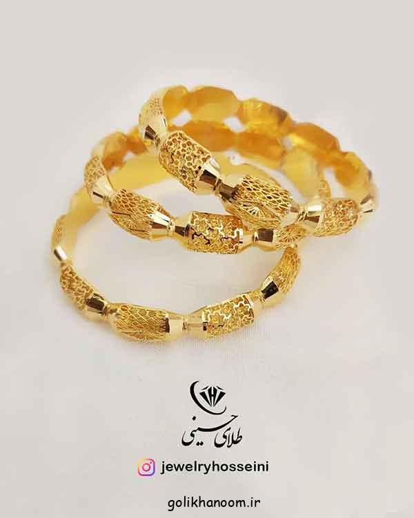 مدل النگو طلا جدید عروس عربی؛ 30 نمونه با نگین‌های درخشان و سبک سلطنتی ترند