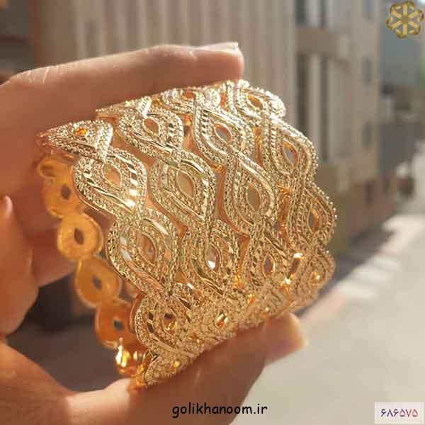 مدل النگو طلا جدید عروس عربی؛ 30 نمونه با نگین‌های درخشان و سبک سلطنتی ترند