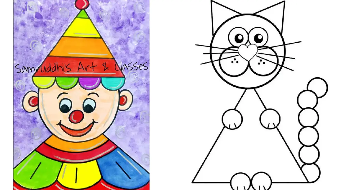 نقاشی با اشکال هندسی 2026؛ چطور با دایره و مثلث، حیوانات بامزه بکشیم؟ آموزش گام‌به‌گام